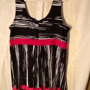 Black, pink, white dress